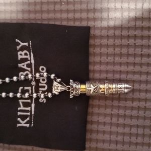 King Baby Studio crowned 38 special bullet pendant & 26" 5mm ball bead chain.